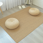 麻地毯客厅茶几卧室，亚麻草编榻榻米，长方形黄麻日式编织地垫满铺