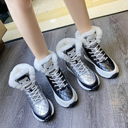 巴迪雅2020冬季韩版百搭棉鞋短靴加绒加厚高帮，靴雪地靴20917