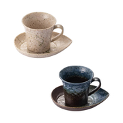 日本进口美浓烧绿洲咖啡套杯单只日式粗陶水杯咖啡杯小茶杯
