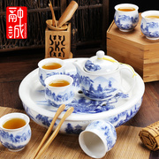 双层茶杯套装大号陶瓷中式青花瓷茶壶套装整套功夫茶具家用客厅