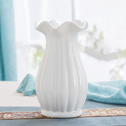 小清新北欧花瓶白色陶瓷，花器干花插花壶，现代简约餐桌创意客厅摆件