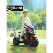 儿童电动摩托车男孩女宝宝三轮车双驱小孩玩具可坐人充电大号童车