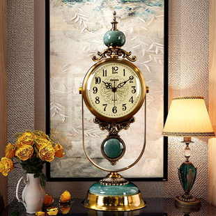 欧式复古机械座钟高端大气美式坐钟钟表客厅家用台式创意轻奢时钟