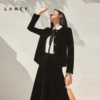 lancy朗姿女装2023秋季黑色丝绒短外套，女士气质通勤圆领夹克
