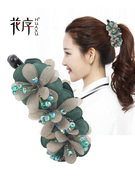 韩国花朵竖夹高马尾香蕉夹盘发竖卡成人发夹后脑勺防滑扭夹头饰女