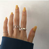 925纯银食指戒指女时尚个性ins小众设计链条拼接几何指环手饰