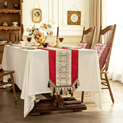 欧式纯色桌布高级感中式长方形餐桌布长条桌旗氛围感茶几台布高档