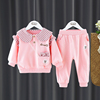 1-2-3岁女童春装长袖T恤儿童两件套秋季女宝宝休闲童套装婴儿衣服