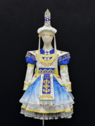 儿童民族独唱民族服饰女童蒙古族歌手服装定制配送头饰公主
