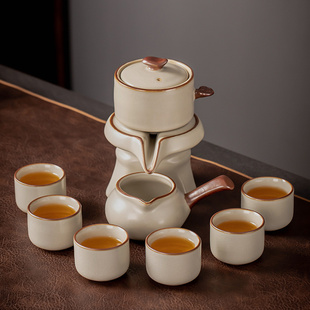 汝窑功夫茶具套装家用茶壶，懒人自动泡，茶器轻奢高档喝茶器