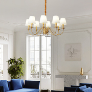美式客厅吊灯全铜法式现代简约创意2023年设计师卧室餐厅灯饰