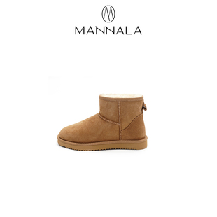 mannala丨澳洲进口羊毛，真羊皮毛中筒低筒雪地靴q0033