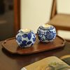 中式青花瓷陶瓷烛台艺术装饰摆设陶瓷蜡烛烛光晚餐陶瓷饰品摆件