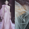 紫酱渐变白网纱布料薄款透视飘逸时装婚裙纱布料创意设计师面料