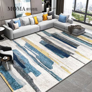 定制新北欧简约现代客厅茶几地毯地中海沙发家用卧室抽象风格蓝色