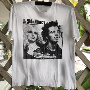 Sid And Nancy性手朋克摇滚风情侣短袖vintage复古风海报T恤潮