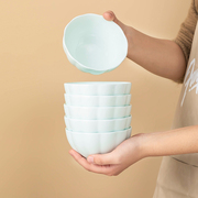 日式饭碗家用纯色陶瓷吃饭碗单个瓷碗小汤碗简约餐具南瓜碗碟套装