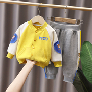 儿童套装男童秋装运动服2022春秋季宝宝帅气衣服棒球服两件套