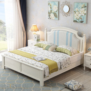 美式实木床白色1.8米1.5m双人软靠木床主卧室经济型高箱储物婚床