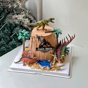 侏罗纪恐龙乐园主题蛋糕装饰摆件小朋友生日霸王龙异齿龙巴斯光年