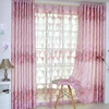 欧式田园窗帘客厅卧室婚房粉色，紫色提花棉高档遮光布艺窗帘成品