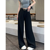 黑色西装裤女春秋夏2024设计感显瘦裤子薄款垂感宽松阔腿长裤