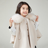 秋冬季男女童毛领双面羊绒大衣羊毛呢韩版童装呢子中长款外套