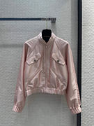粉色夹克上衣女欧洲站2024春通勤百搭高级感休闲甜酷外套