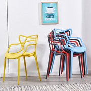 北欧塑料椅子现代简约餐椅洽谈椅镂空靠背椅猫耳椅时尚会议室椅子