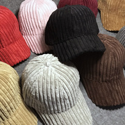 秋冬季棒球帽女士，冬天韩版保暖百搭英伦，男帽子时尚黑色鸭舌帽