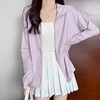 紫色夏季轻薄冰丝防晒衣女款防紫外线，透气防晒服薄款宽松开衫外套