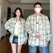 小众设计感法式情侣装，秋季2023韩版长袖衬衫一男一女ins潮牌