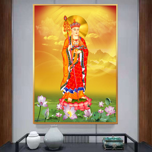 多款地藏王菩萨画像高清挂画合集，铝合金金色佛像相框，挂轴画欧式框