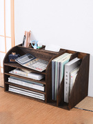 书架桌上学生小书柜子，办公收纳桌面，置物架实木架子书桌书橱储物架