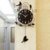 钟表挂钟客厅创意小鸟，个性现代装饰挂表简约大气摇摆静音夜光时钟