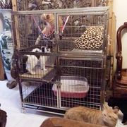 不锈钢猫笼双层三层猫笼子，组合家用室内猫别墅，大号猫笼子猫咪围栏
