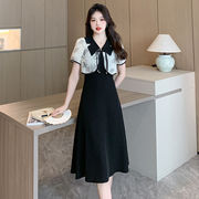 夏季复古新中式国风气质套装印花短开衫黑色吊带裙优雅两件套
