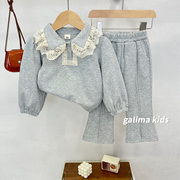 女童秋装套装洋气，时髦2024儿童秋季套装，女宝宝韩版卫衣两件套