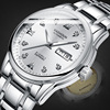卡诗顿品牌全自动机械表男士手表，商务精钢带，防水夜光镂空腕表