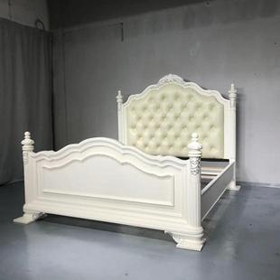 美式欧式实木法式大床双人床，结婚床主卧公主床气压储物真皮床雕刻