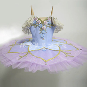 儿童芭蕾舞裙紫色演出服，花仙子小天鹅蓬蓬，纱tutu裙汇演舞台装