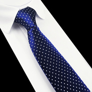 领带男正装商务高档深蓝色圆点，手打黑色休闲免打结衬衫懒人拉链式