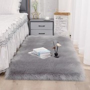 长毛绒地毯床边卧室客厅羊皮毛，地垫家用圆形床前毯飘窗垫加厚防滑
