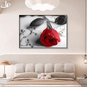 浪漫玫瑰花挂画主卧室，床头装饰画温馨花卉客厅，餐厅酒店背景墙壁画