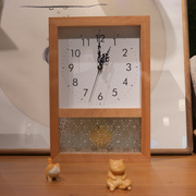 客厅挂钟日式复古挂钟实木闹钟北美樱桃木实木钟表客厅挂钟