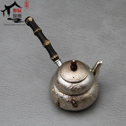 中式葫芦银壶侧把壶纯银999泡茶壶小沏茶功夫公道杯茶杯 足银茶具