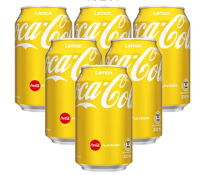 香港进口柠檬可口可乐Coke柠檬味碳酸饮料汽水330mlX6 多口味可选