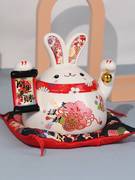 兔年陶瓷生肖小兔子存钱罐礼物客厅玄关家居桌面摆件新年定制