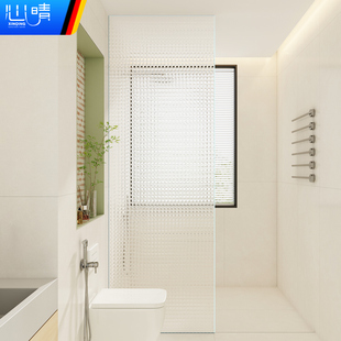 心晴超白夹胶钢化玻璃，浴屏卫生间浴室，到顶无框玻璃隔断淋浴房