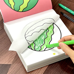 蒙纸学画儿童临摹简笔画启蒙涂色书2-5岁幼儿园宝宝美术涂鸦填色3